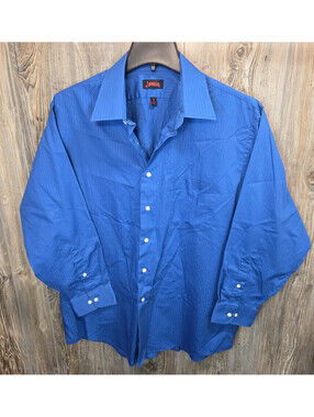 J. Garcia Wrinkle-Free Classic Fit Button Shirt Aqua Blue Men Size XL 17.5-32/33